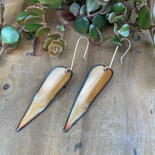 Peach Autumn Leaf Earrings