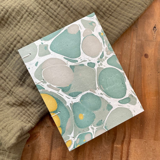 Small Teal Marbled Book