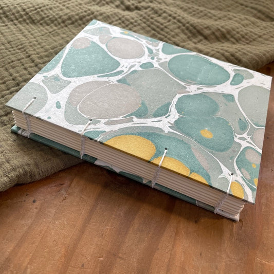 Small Teal Marbled Book