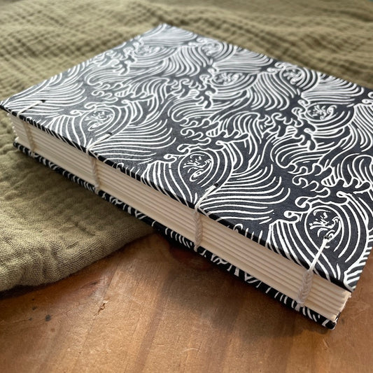 Small Black & White Wave Book