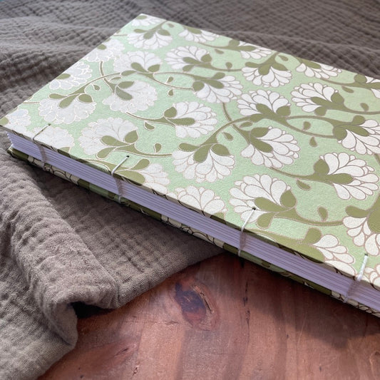 Large Green & Gold Floral Book