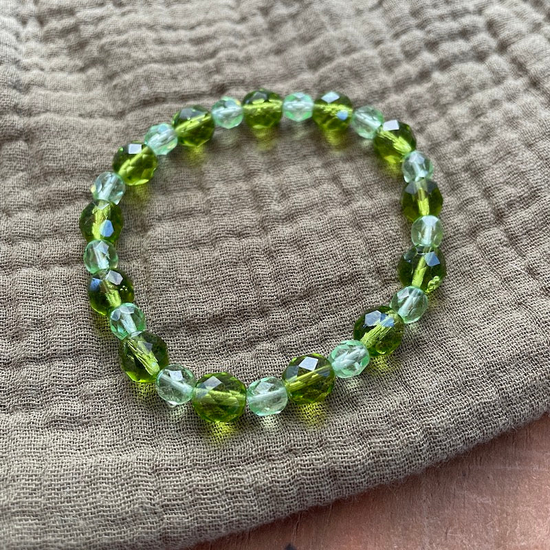 Monstera Green Stretch Bracelet