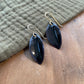 Black Small Leaf Earrings