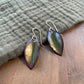 Olive Green Autumn Leaf Earrings, Small