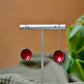 Red Mini Long Flower Cup Earrings