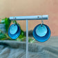 Blue Double Flower Cup Earring