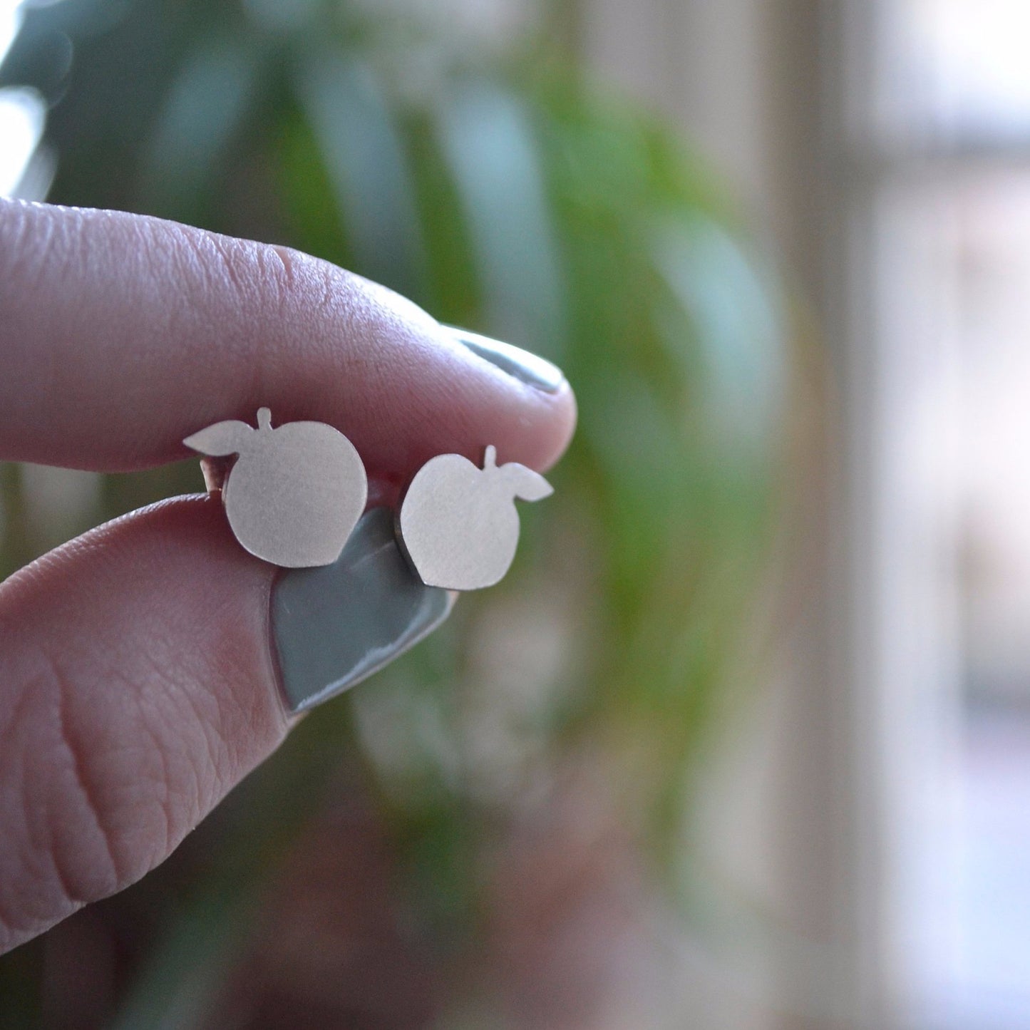 Silver Georgia Peach Post Earrings